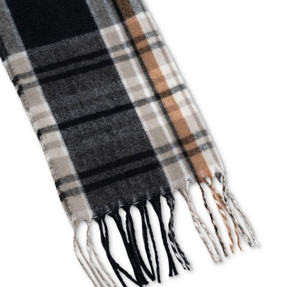Style & Co. Plaid Winter Scarf with Fringe Trim - NWT